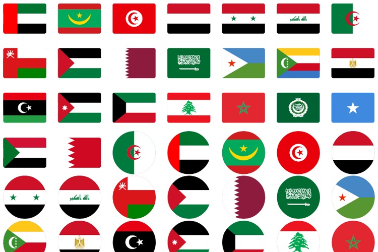 font arabic flags