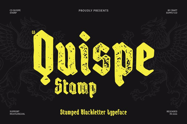 Preview of CS Quispe Stamp Font