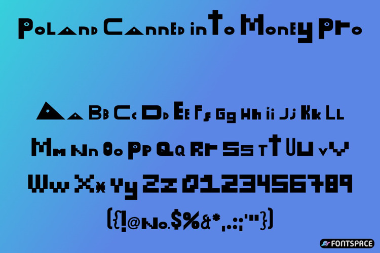 Preview of Poland Canned into Money Pro Font