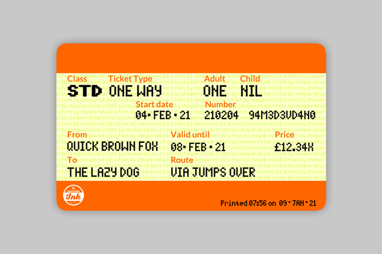 Spotted Rail Ticket Font