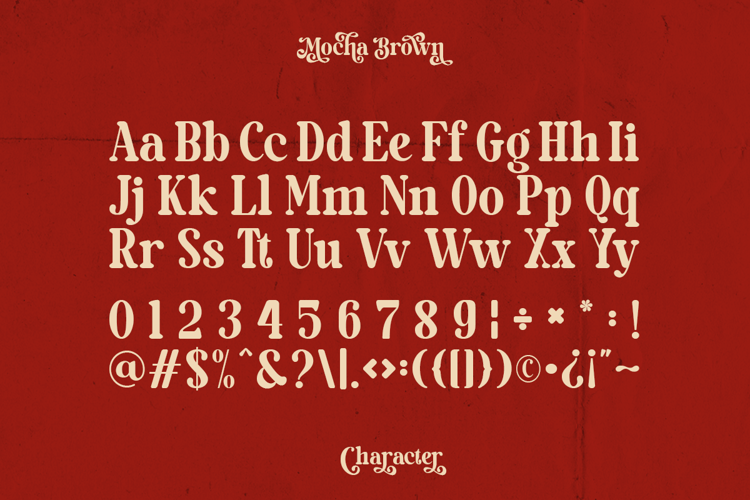 Preview of Mocha Brown Font