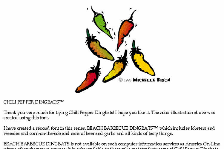 Chili Pepper Dingbats Font