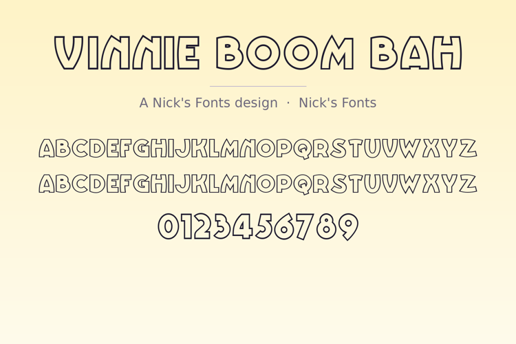 Preview of Vinnie Boom Bah Font