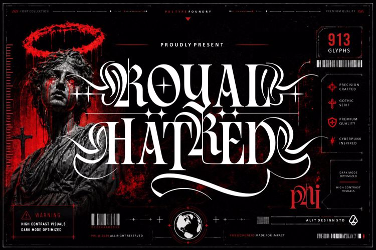 Preview of Royal hatred Font