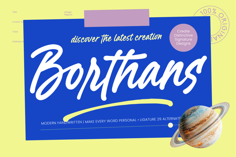 Preview of Borthans Font