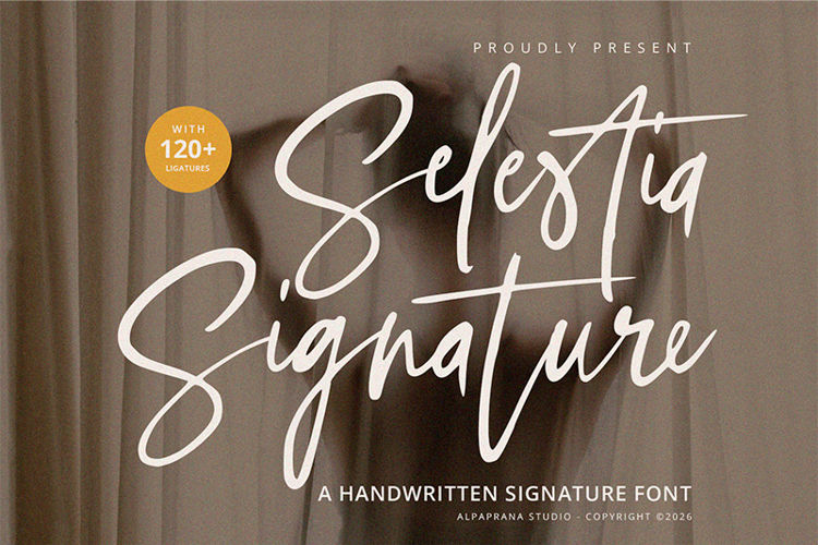 Preview of Selestia Signature Font