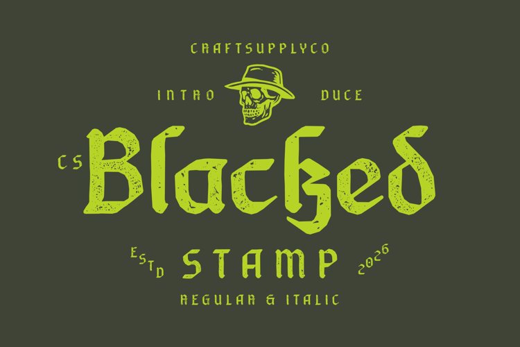 Preview of CS Blacked Stamp Font