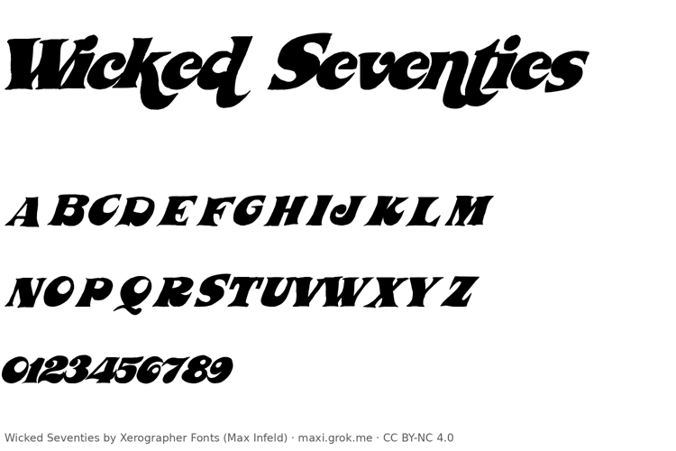 Preview of Wicked Seventies Font