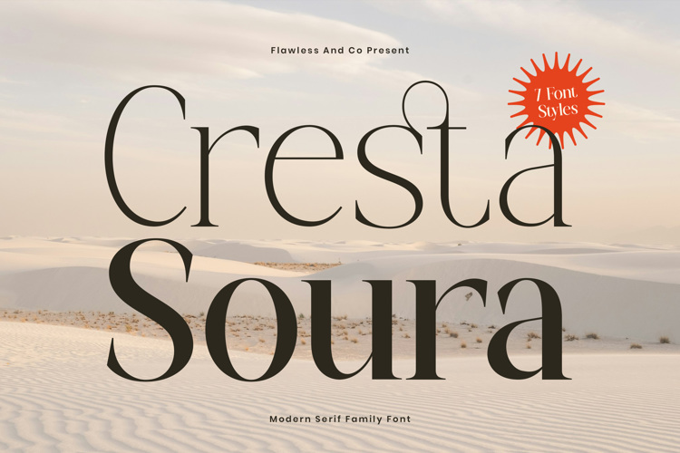 Preview of CRESTA SOURA Thin Font