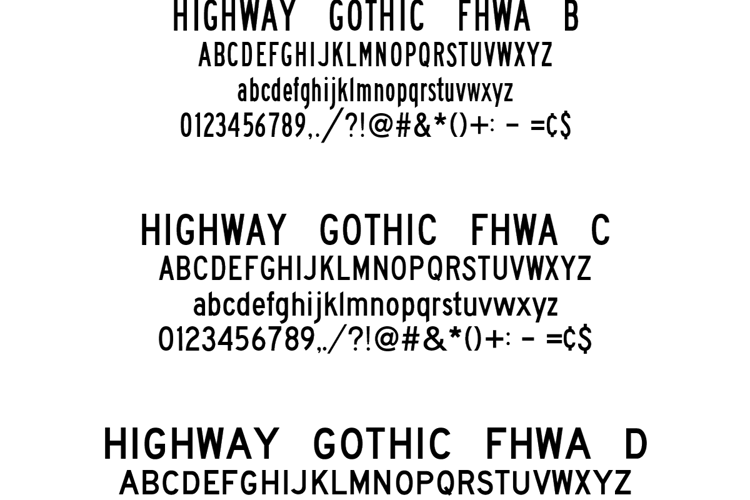 Highway Gothic FHWA 2025 Family Font