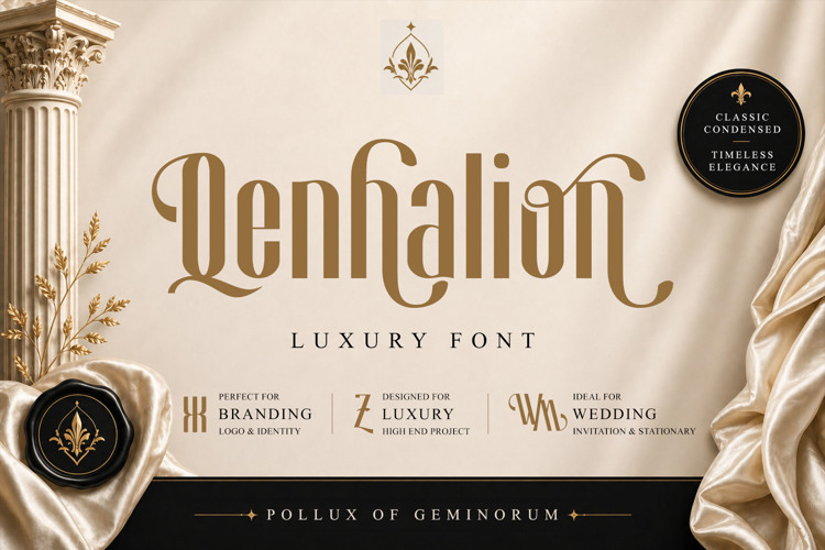 Preview of Qenhalion - Luxury Font