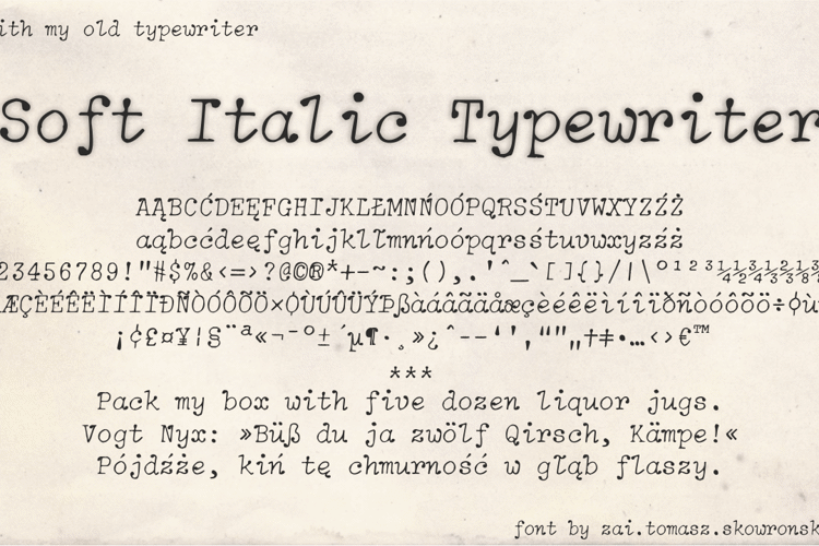 Soft Italic Typewriter Font