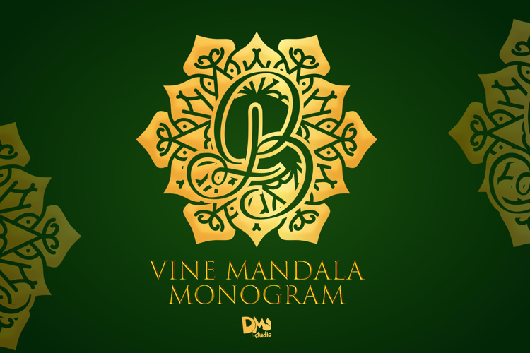 Vine Mandala Monogram Font