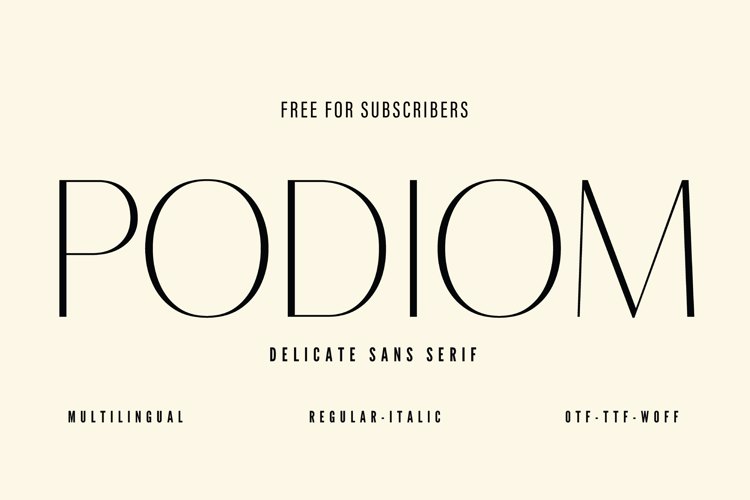 Preview of PODIOM Font