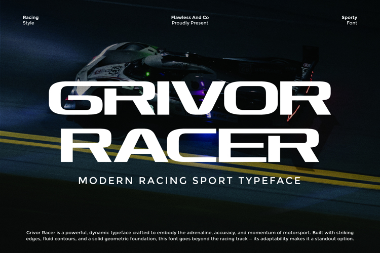 Preview of GRIVOR RACER Font