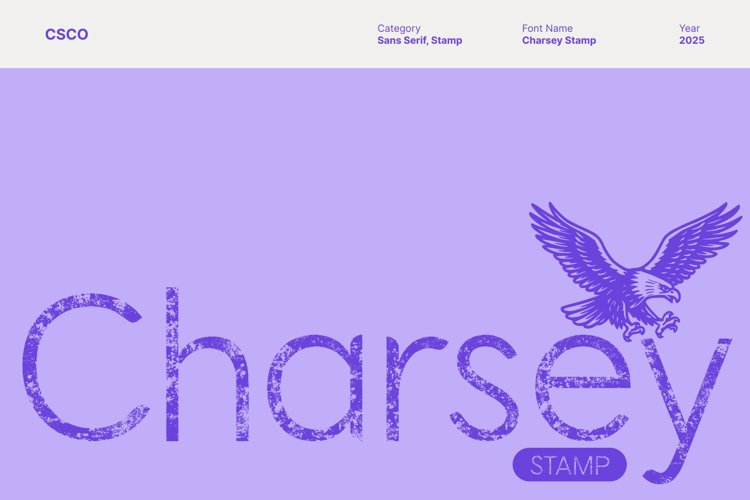 Preview of Charsey Stamp Font