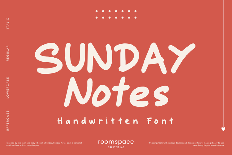 Preview of Sunday Notes Font