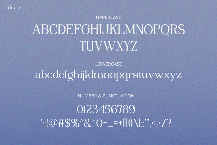Preview of Devia Font