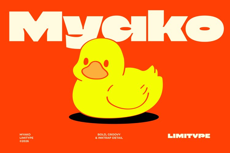 Preview of Myako - Bold Inktrap Font