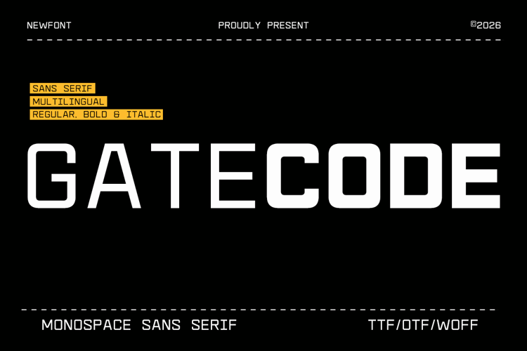 Preview of Gatecode Font
