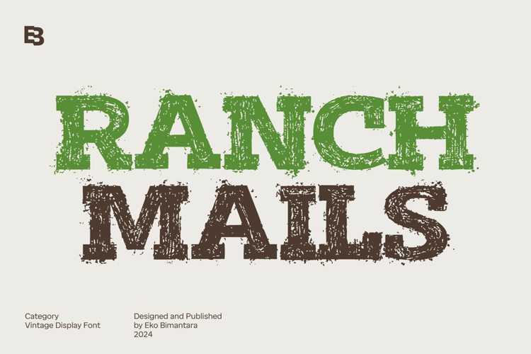 Preview of Ranch Mails Font