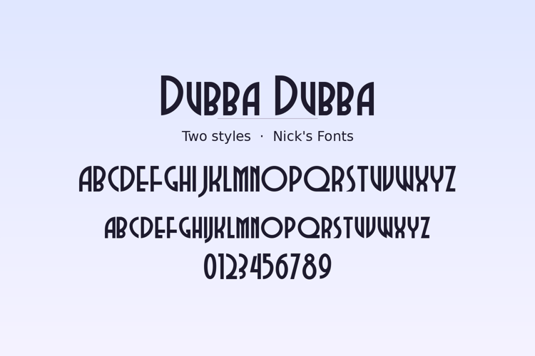 Preview of Dubba Dubba Font