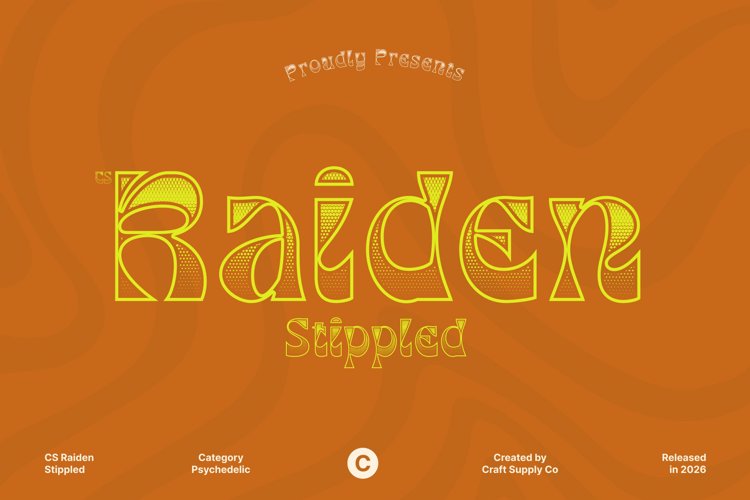 Preview of CS Raiden Stippled Font