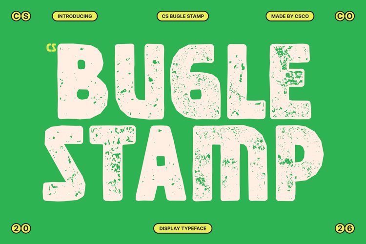 Preview of CS Bugle Stamp Font