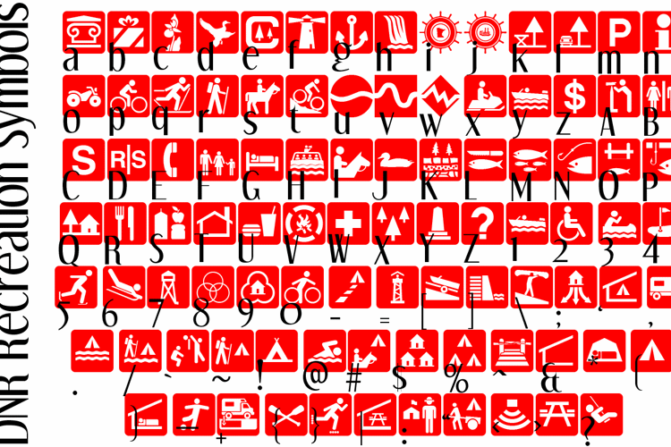 DNR Recreation Symbols Font