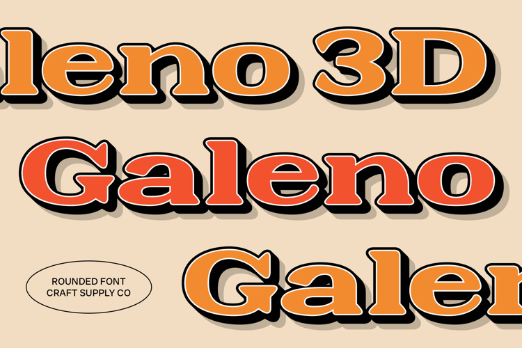 Galeno Rounded 3D Font