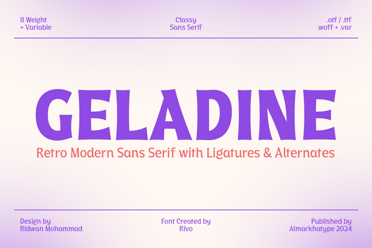 Preview of Geladine Font