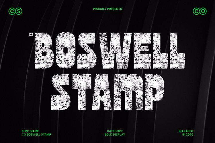 Preview of CS Boswell Stamp Font