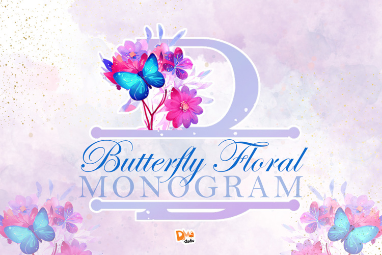 Butterfly Floral Monogram Font