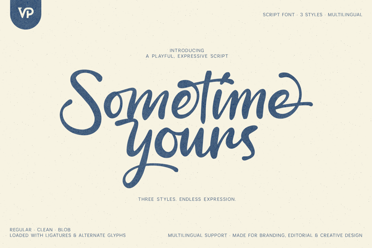 Preview of Sometime Yours Font