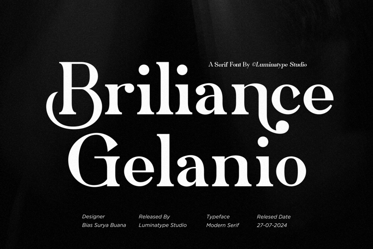 Preview of Briliance Gelanio Font