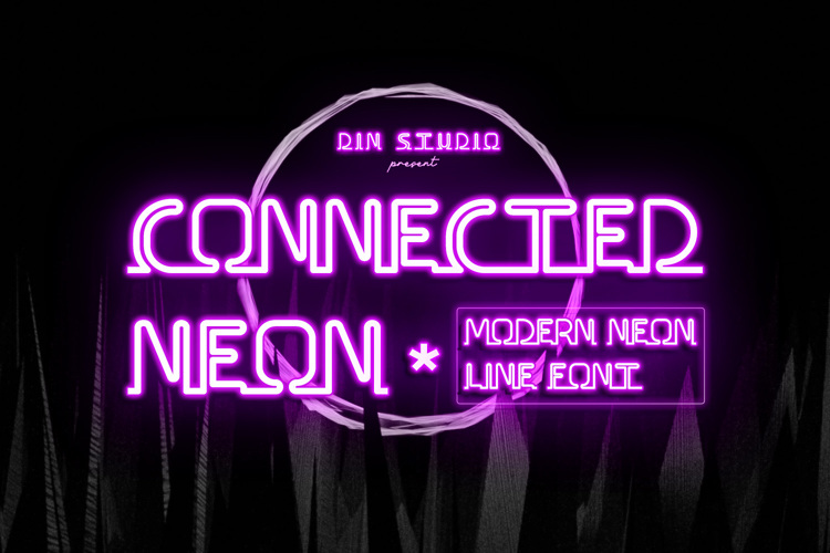 Connected Neon Font