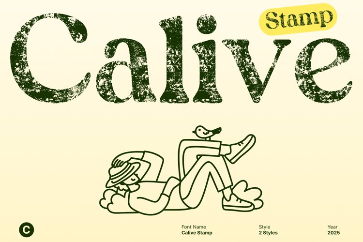Preview of Calive Stamp Font