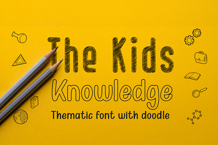 Kid Knowledge Clipart Font