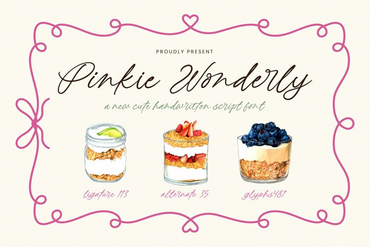 Preview of Pinkie Wonderly Font
