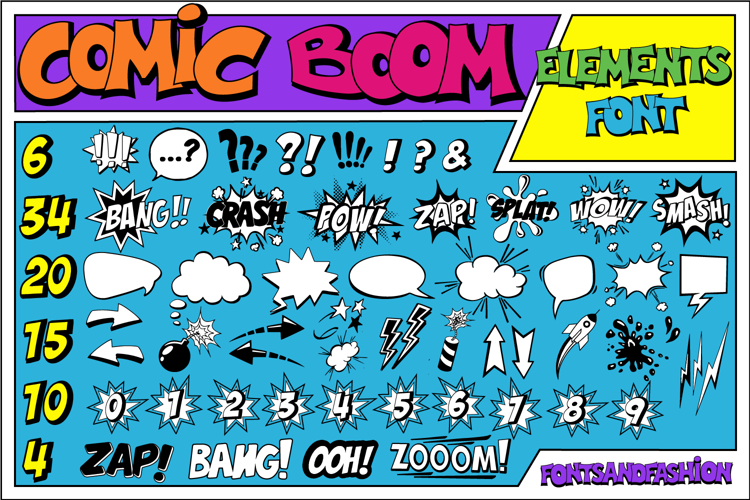 Comic Boom Elements Font