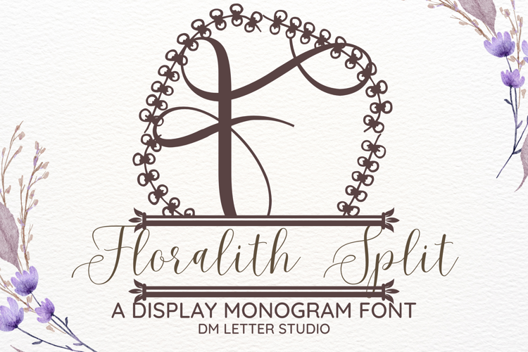 Preview of Floralith Split Monogram Font