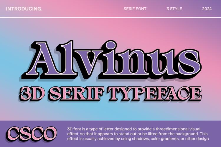 Alvinus 3D Font