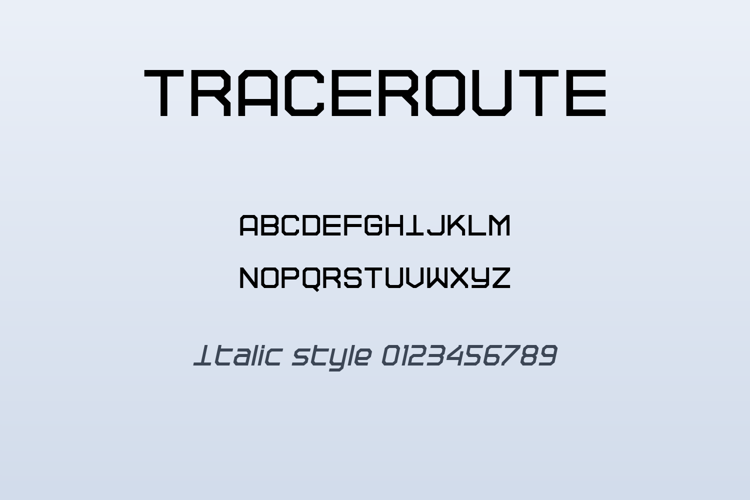 Preview of TRACEROUTE Font