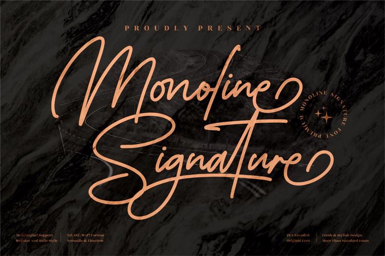 Monoline Signature Font