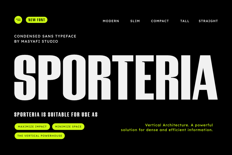 Preview of Sporteria Font