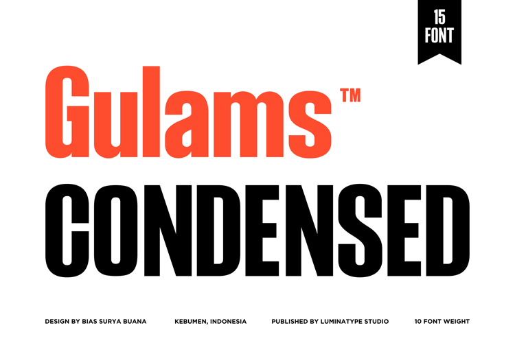 Preview of Gulams Condensed Ext Bd Font