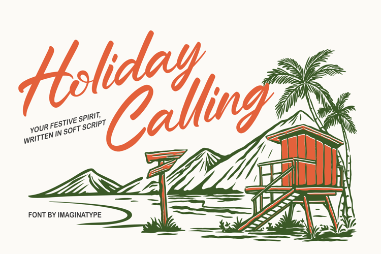 Preview of Holiday Calling - Non Commercia Font