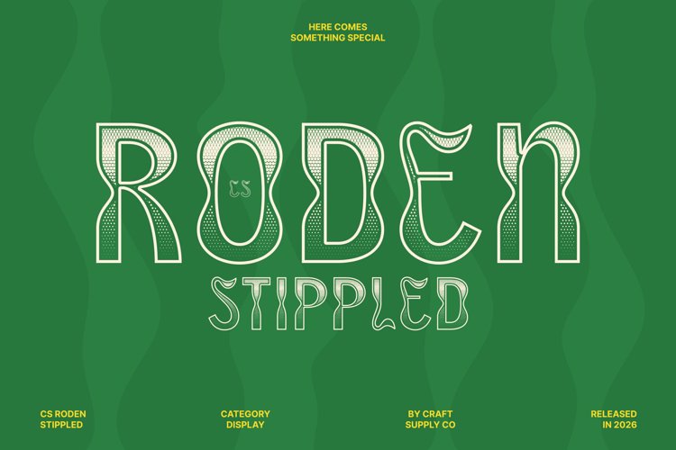 Preview of CS Roden Stippled Font