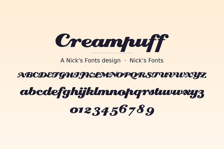 Preview of Creampuff Font