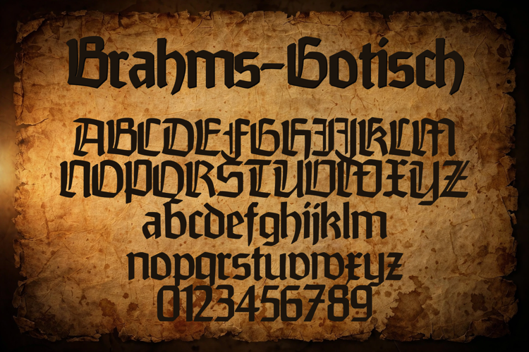 Preview of Brahms-Gotisch Font
